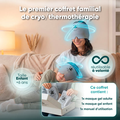 Masque anti migraine chaud & froid – Soulagement naturel | Pack Famille